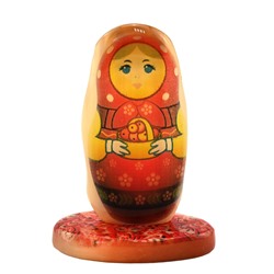 Сувенир из селенита на подставке "Матрёшка" №10 45*27*62мм