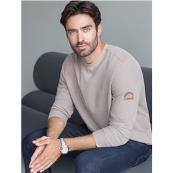 Джемпер легкий из фактурного эластичного трикотажа с принтом