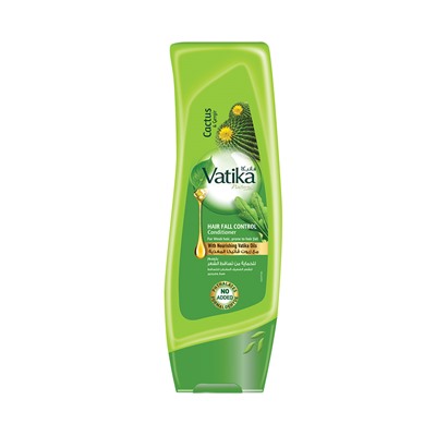 Vatika CACTUS & GERGIR Hair Fall Control Conditioner, Dabur (Ватика КАКТУС И РУККОЛА, Кондиционер КОНТРОЛЬ ВЫПАДЕНИЯ для ломких, выпадающих и ослабленных волос, Дабур), 400 мл.