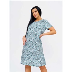 Платье женское Текс-Плюс, цвет зеленый белый черный