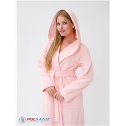 Женский халат с капюшоном розовый МЗ-06 (7)