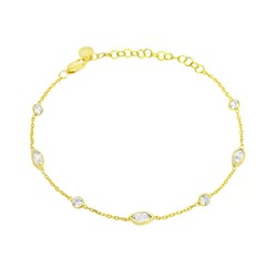 Браслет из серебра куб.циркон., ТФБ-9058лп