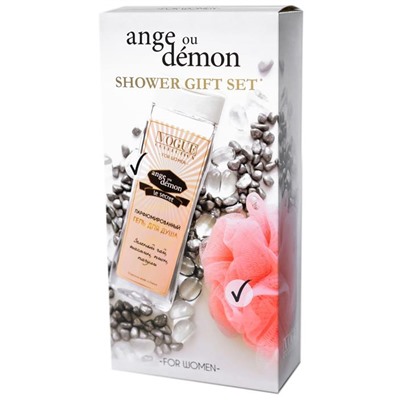 НАБОР жен.  ЗМ  Ange ou Demon (Гель д/душа 250м+МОЧАЛКА)