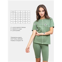 Трикотажная женская футболка LINGEAMO хаки ВФ-08 (125)