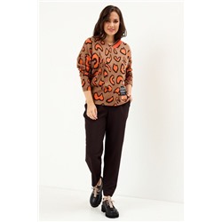 Магия моды 2170 оранжевый_темный шоколад, Брюки,  Блуза