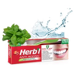 Herb'l ANTI AGEING Toothpaste Dabur (Дабур Хербл Анти Эйджинг против признаков старения зубов ((зубная щетка в подарок)), 150 г.