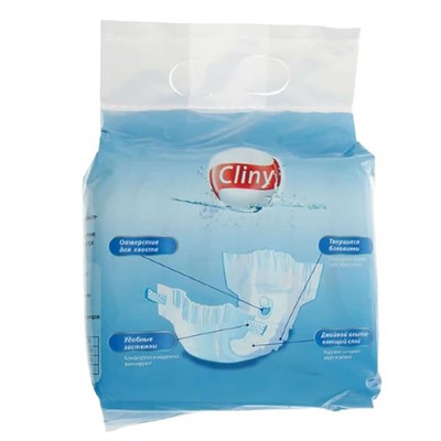 Подгузники Cliny для собак и кошек 25-40кг XXL 6 шт. АГ