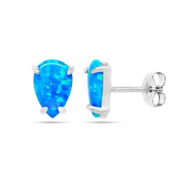 Серьги из серебра опал синий, МОВ0294
