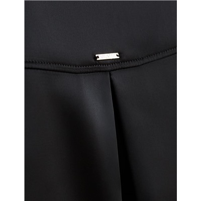 Блузка с короткими рукавами из плотного струящегося сатина