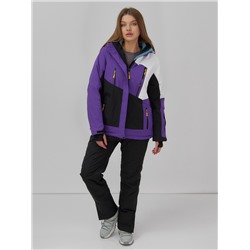Горнолыжная куртка женская зимняя темно-фиолетового цвета 7081TF