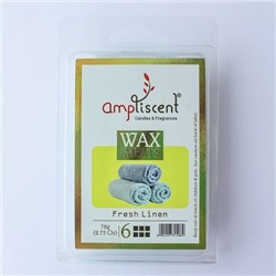 Wax Melts FRESH LINEN, AmpLiscent (Аромавоск для аромалампы СВЕЖИЙ ЛЕН), уп. 78 г. (6 кубиков)