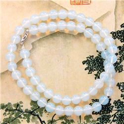 Бусы из камня ЛУННЫЙ КАМЕНЬ (синт.), (бусины по 8 мм., длина 44-46 см.), 1 шт.
