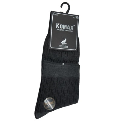Носки  Муж.  Р-р 42-48 KOMAX (88%хлопок,10%полиам.,2%лайкра) цв.ассорт.штрихи A265-51