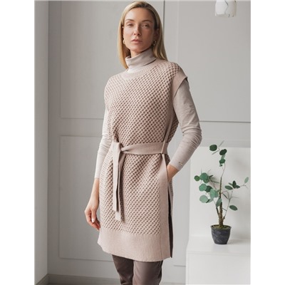 Удлиненный жилет из пряжи с кашемиром