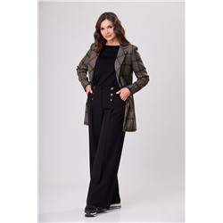 БелЭльСтиль 860-1 25 22+565-1 57 22 коричнево-желтая клетка, Брюки,  Жакет