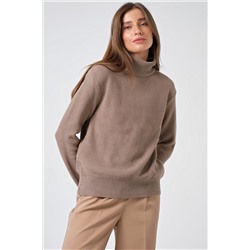 Джемпер вязаный свободный из хлопка капучино