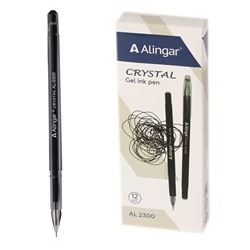 Ручка гел. черн. Alingar Cristal игольчатая прозр.корпус (вып.по 2шт.)  AL2300 АКЦИЯ! СКИДКА 10%