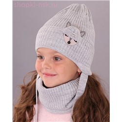 07-22-H Комплект для девочки флис (шапка+снуд) (50-52)