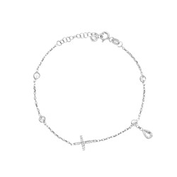 Браслет из серебра куб.циркон., ТФБ-1104