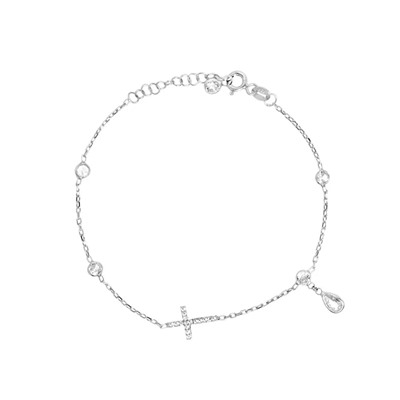 Браслет из серебра куб.циркон., ТФБ-1104
