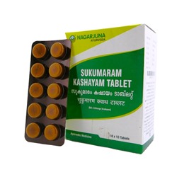 SUKUMARAM KASHAYAM TABLET, Nagarjuna (СУКУМАРАМ КАШАЯМ в таблетках, для женского здоровья, Нагарджуна), 100 таб.