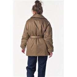 Куртка демисезонная с поясом грецкий орех
