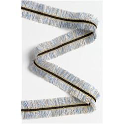 Тесьма отделочная 3 см*5 ярд "Бахрома с люрексом" (SF-2461) голубой
