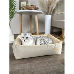 Лежанка для кошек прямоугольная бежевый