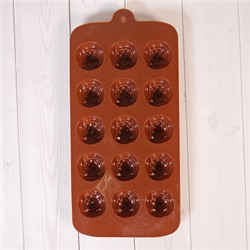 Форма силиконовая для шоколада "Роза" 20*10 см, 15 ячеек