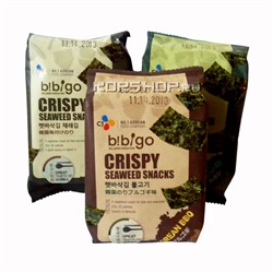 Морская капуста хрустящие снеки со вкусом барбекю Bibigo, CJ Корея 5 г Акция