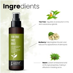 TEA TREE Face Mist, Luster (ЧАЙНОЕ ДЕРЕВО мист-тоник для лица, Ластер), 115 мл.