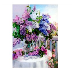 Алмазная мозаика на подрамнике 30*40см Букет сирени  AL7599