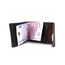 Зажим для купюр Croco-зк-300 (карм на мелочи,  2 кнопки)  натуральная кожа коричневый матовый (5)  205856