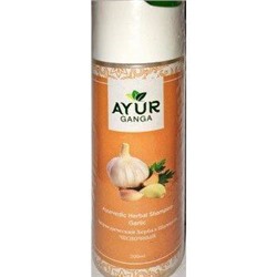 Ayurvedic Herbal Shampoo GARLIC, Ayur Ganga (Аюрведический хербал шампунь ЧЕСНОЧНЫЙ), 200 мл.