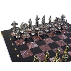 Шахматы подарочные с металлическими фигурами "Дон Кихот", 350*350мм