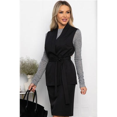 Костюм с юбкой Окси (черный) К14364-8М
