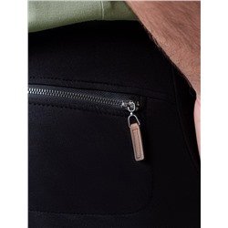 Брюки из тонкого футера с карманом на молнии