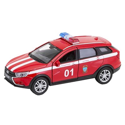 Welly. Игрушка модель машины 1:34-39 LADA VESTA SW CROSS пожарная охрана СА 3015