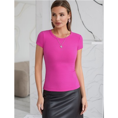 Футболка из трикотажа в широкий рубчик