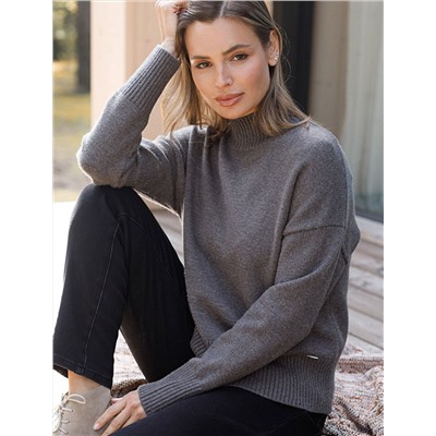 Свитер с высоким воротом из пряжи с кашемиром