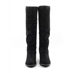 LM57-1604-1BM BLACK Сапоги женские (натуральная замша, натуральный мех (еврозима)) размер 37