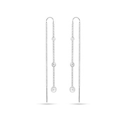 Серьги из серебра без вставки, ТЦС-46
