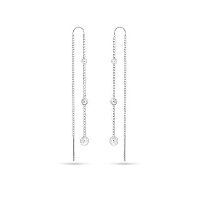 Серьги из серебра без вставки, ТЦС-46