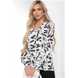 Блуза "Тайное чувство" (белая/надписи) Б8442