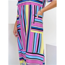 Платье женское Текс-Плюс, цвет черный фиолетовый