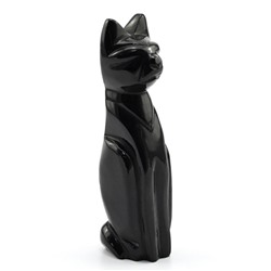 Кошка из нефрита черного 31*37*122мм, 230г
