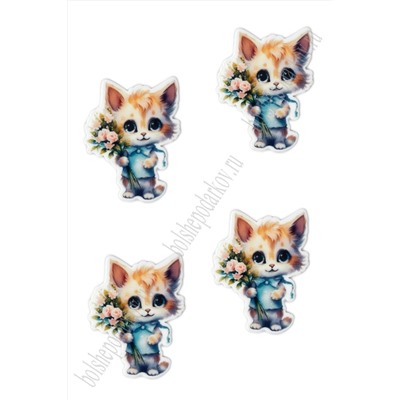Кабошон-вырубка "Котёнок" 2,8*3,6 см (10 шт) SF-6034, №16