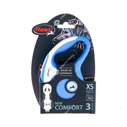 Рулетка Флекси New Comfort XS 3м, до 12кг ремень (синий) АГ