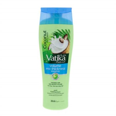Vatika COCONUT AND CASTOR Volume And Thickness Shampoo, Dabur (Ватика КОКОС И КАСТОРОВОЕ МАСЛО Шампунь ОБЪЕМ И ТОЛЩИНА для тонких волос, Дабур), 200 мл.