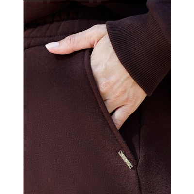 Брюки джоггеры теплые из футера трехнитики c начесом